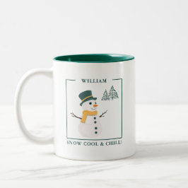 Caneca De Café Em Dois Tons Neve Legal e relaxe o Snowman Mug - Presente