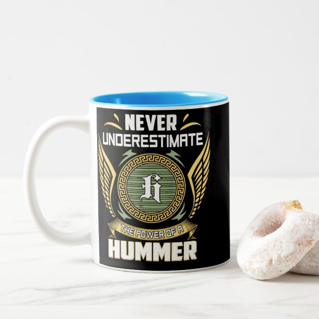 Caneca De Café Em Dois Tons Never Underestimate The Power Of A Hummer (Com Donut)