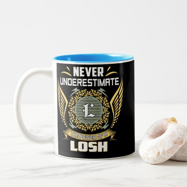 Caneca De Café Em Dois Tons Never Underestimate The Power Of A Losh (Com Donut)