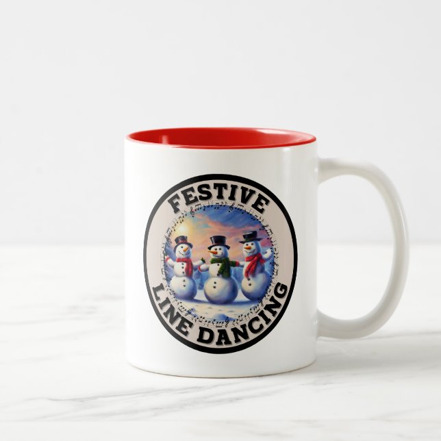 Caneca De Café Em Dois Tons Neves Festivo Line Dancing (Direita)