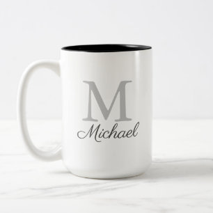 Caneca De Café Em Dois Tons Névoa monograma