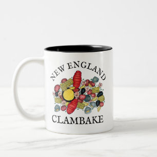 Caneca De Café Em Dois Tons New England Clams Lobster Clambake Seafood Janto