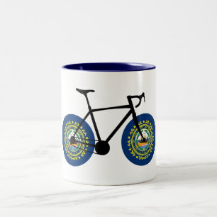 Caneca De Café Em Dois Tons New Hampshire Flag Cycling