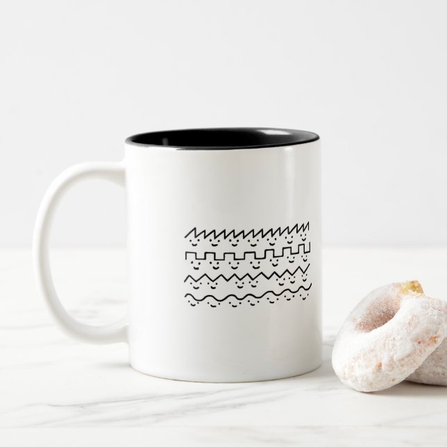 Caneca De Café Em Dois Tons New Happywaveforms (Com Donut)