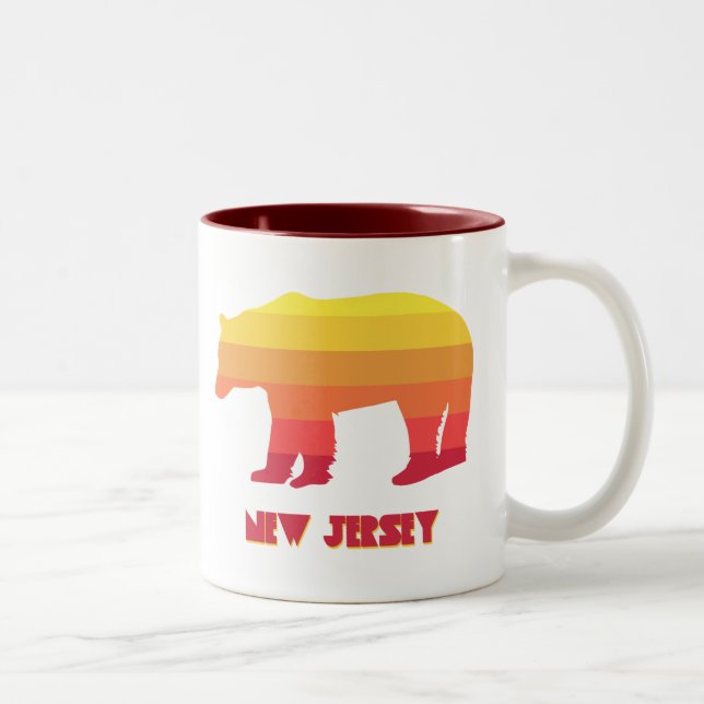 Caneca De Café Em Dois Tons New Jersey Bear Rainbow (Direita)