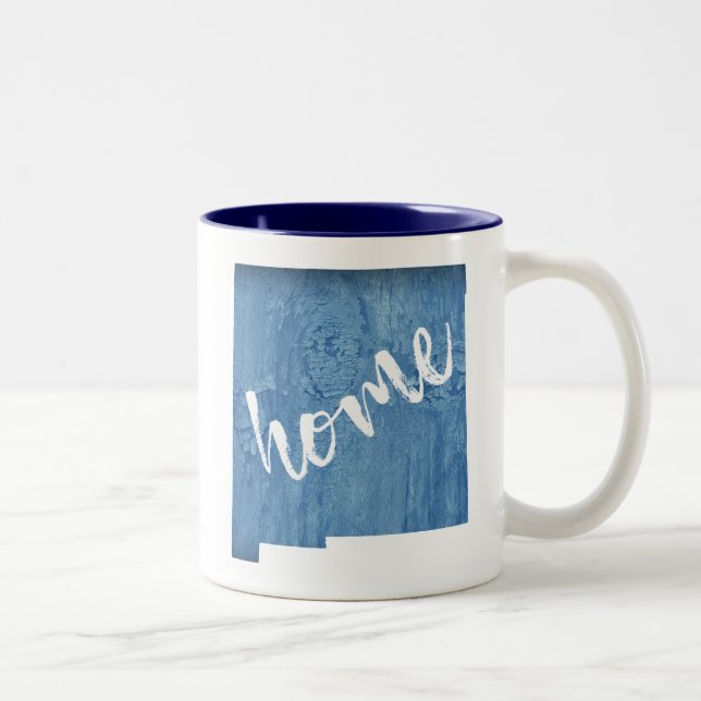 Caneca De Café Em Dois Tons New Mexico Home Wood Grain (Direita)