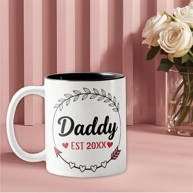 Caneca De Café Em Dois Tons New Parents Daddy Personalized established year (Criador carregado)