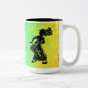 Caneca De Café Em Dois Tons New York Boogie Nights Drum Rainbow