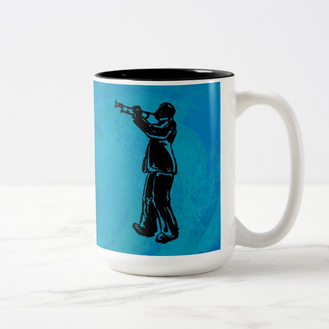 Caneca De Café Em Dois Tons New York Boogie Nights Trumpet Blue (Direita)