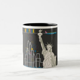 Caneca De Café Em Dois Tons New York Caffee Mug
