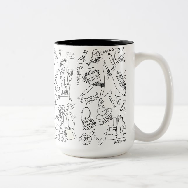 Caneca De Café Em Dois Tons New York Life (Direita)