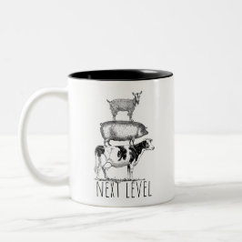 Caneca De Café Em Dois Tons Next Level Goat Pig and Cow Sports Fan