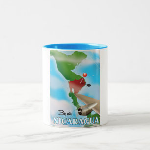 Caneca De Café Em Dois Tons Nicarágua por poster de férias no ar