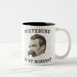 Caneca De Café Em Dois Tons Nietzsche É Meu Ficar em casa