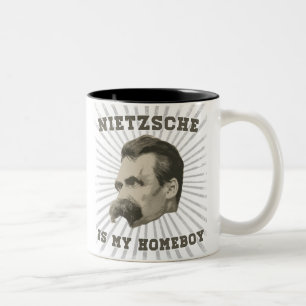 Caneca De Café Em Dois Tons Nietzsche É Meu Ficar em casa