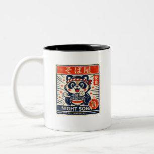 Caneca De Café Em Dois Tons NIGHT SOBA Estética Mínima de Comida de Rua Japo