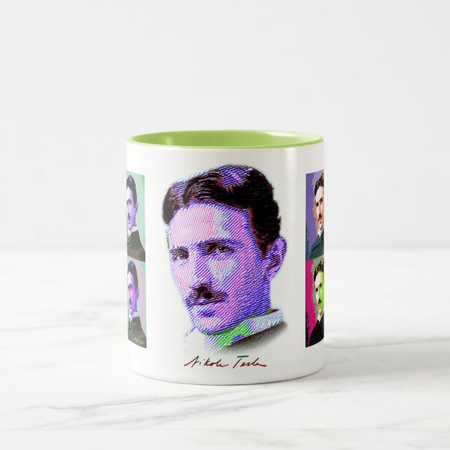 Caneca De Café Em Dois Tons Nikola Tesla (Centro)