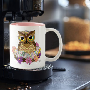 Caneca De Café Em Dois Tons Ninho de Ovos de Páscoa