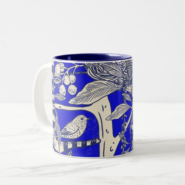 Caneca De Café Em Dois Tons Ninho de Pássaros (Frente Esquerda)