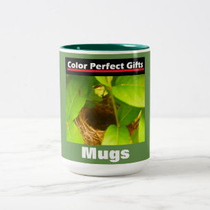 Caneca De Café Em Dois Tons Ninho do colibri da propaganda