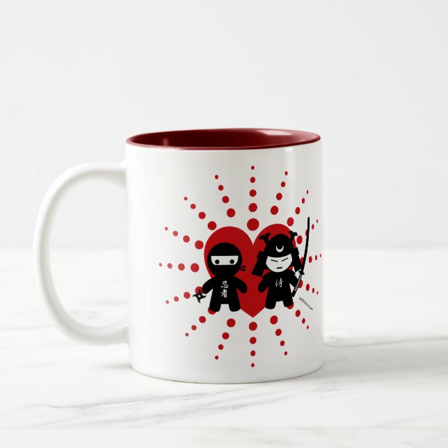 Caneca De Café Em Dois Tons Ninja & samurai (Esquerda)