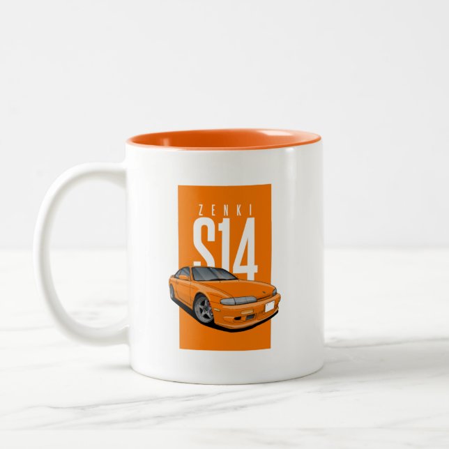 Caneca De Café Em Dois Tons Nissan S14 Silvia Zenki (Esquerda)