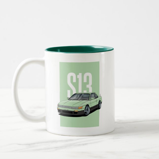Caneca De Café Em Dois Tons Nissan Silvia S13 (Esquerda)