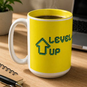 Caneca De Café Em Dois Tons Nível UP Mag Amarela