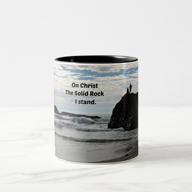 Caneca De Café Em Dois Tons No Cristo, o Solid Rock I Stand! (Centro)