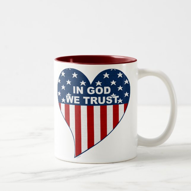 Caneca De Café Em Dois Tons No deus nós confiamos (Direita)