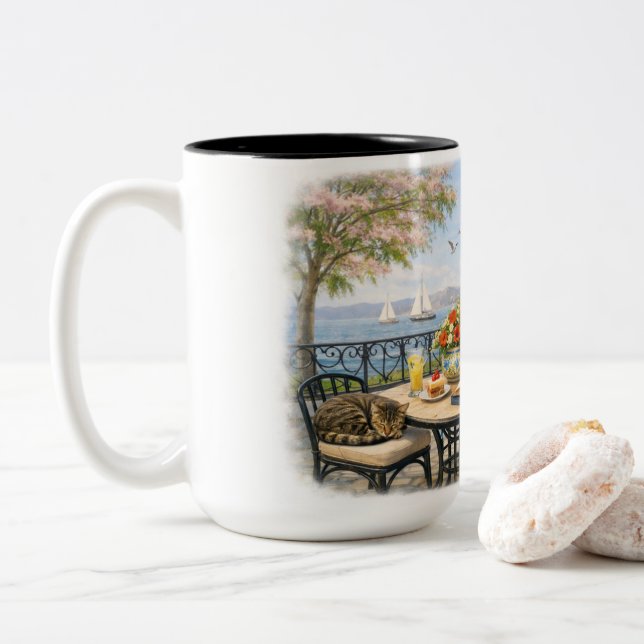 Caneca De Café Em Dois Tons No disturbances, please! (Com Donut)