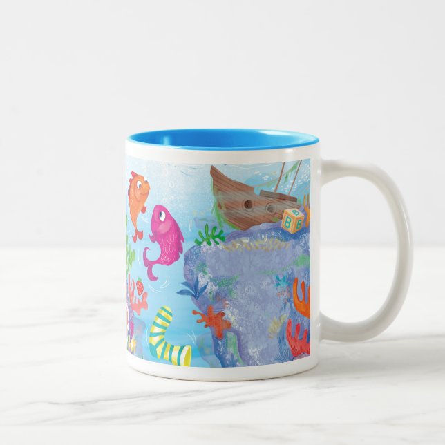 Caneca De Café Em Dois Tons No Oceano (Direita)