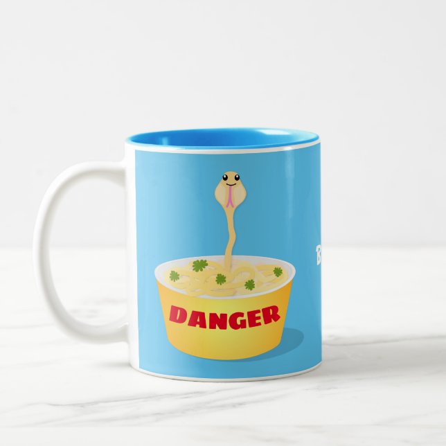 Caneca De Café Em Dois Tons Nódulos bonitos cobra ilustram humor com ilustraçã (Esquerda)