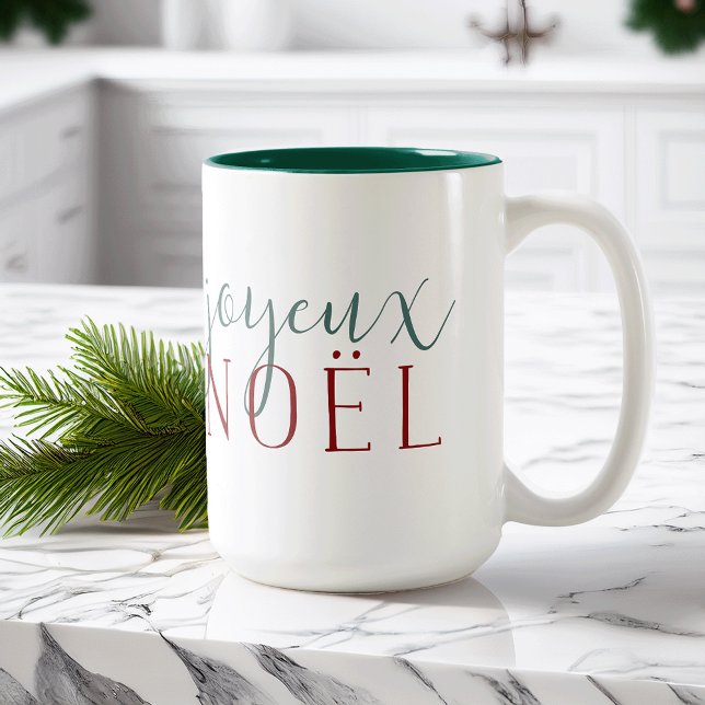 Caneca De Café Em Dois Tons Noel Holiday do Joyeux (Criador carregado)