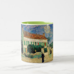 Caneca De Café Em Dois Tons Noite branca da casa de Van Gogh