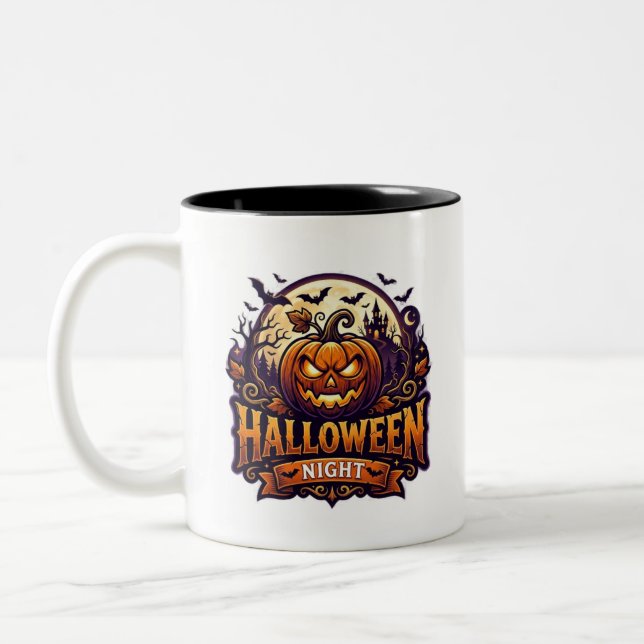 Caneca De Café Em Dois Tons Noite de Halloween (Esquerda)