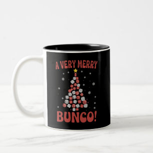 Caneca De Café Em Dois Tons Noite de Jogo de Dados da Árvore de Natal Muito Al