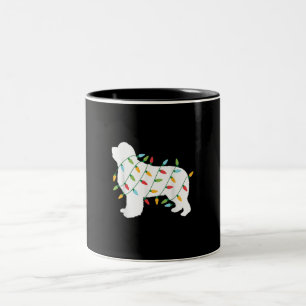 Caneca De Café Em Dois Tons Noite de Natal - Amantes de Cachorro na Terra Nova