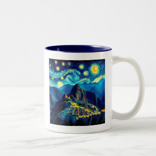 Caneca De Café Em Dois Tons Noite Estrelada Machu Picchu Peru