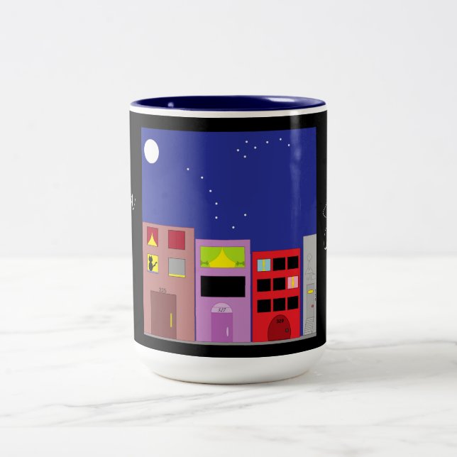 Caneca De Café Em Dois Tons Noite na Cidade: (Centro)