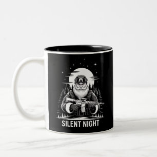 Caneca De Café Em Dois Tons Noite Silenciosa Papai Noel Natal Veterano Militar