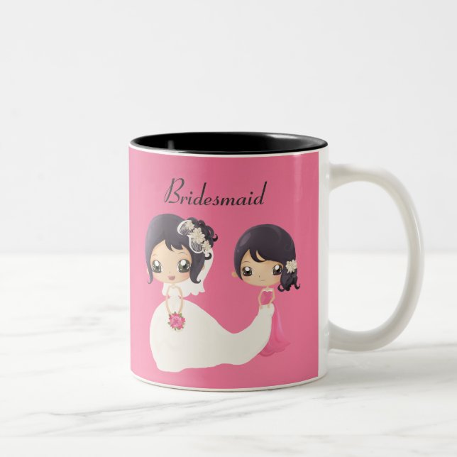 Caneca De Café Em Dois Tons Noiva e madrinha de casamento (Direita)