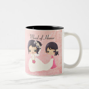 Caneca De Café Em Dois Tons Noiva e madrinha de casamento