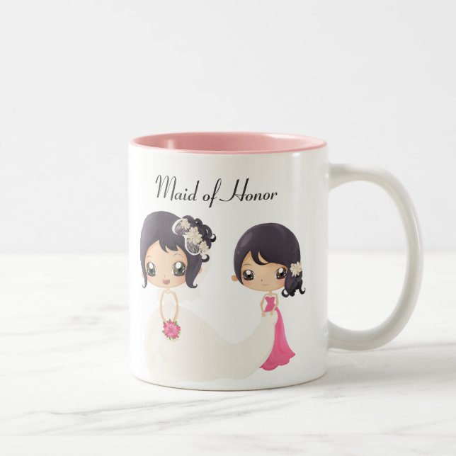 Caneca De Café Em Dois Tons Noiva e madrinha de casamento (Direita)