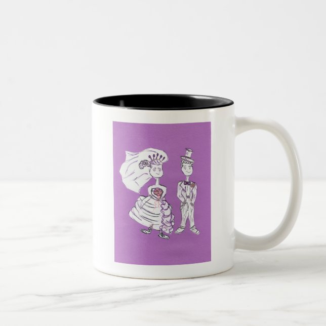 Caneca De Café Em Dois Tons Noiva e noiva (Direita)