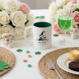 Caneca De Café Em Dois Tons Noiva ou Morra Floral Caveira de Casamento do Dia