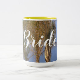 Caneca De Café Em Dois Tons Noiva Palm Trees Casando Mugs