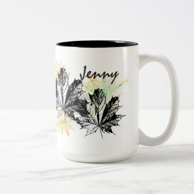 Caneca De Café Em Dois Tons Nome (Direita)