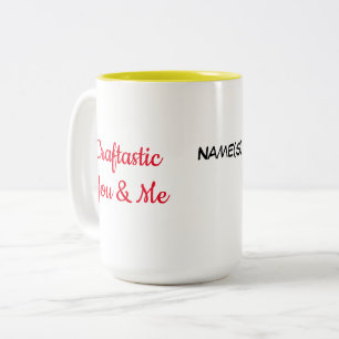 Caneca De Café Em Dois Tons Nome, Colorida Craftética Você e Eu, 15oz