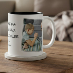 Caneca De Café Em Dois Tons Nome da foto Vovô como papai, mas mais legal